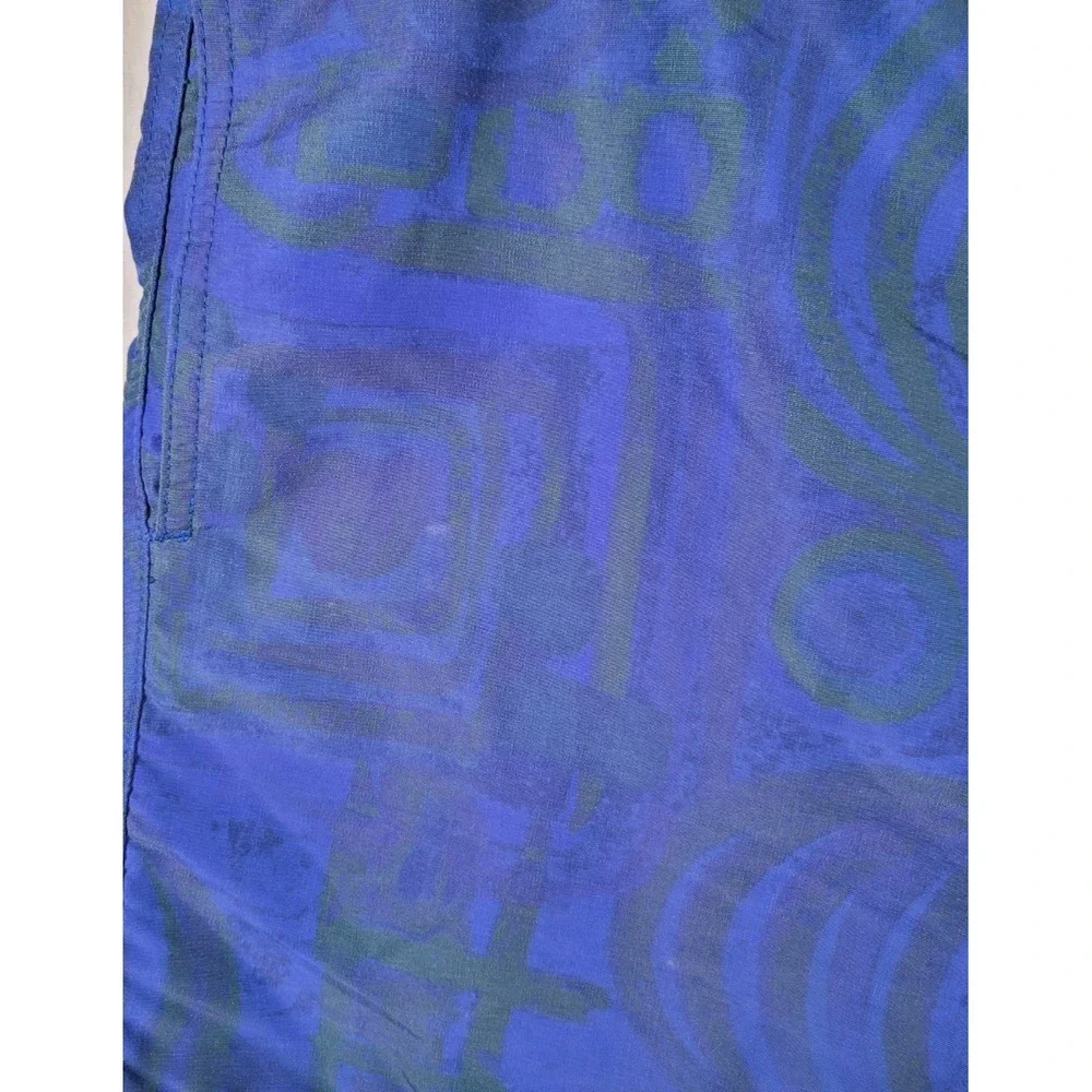 Rusty Surf Swim‎ Trunks Mens XL Blue Floral Drawstring Pockets Lined Made In USA